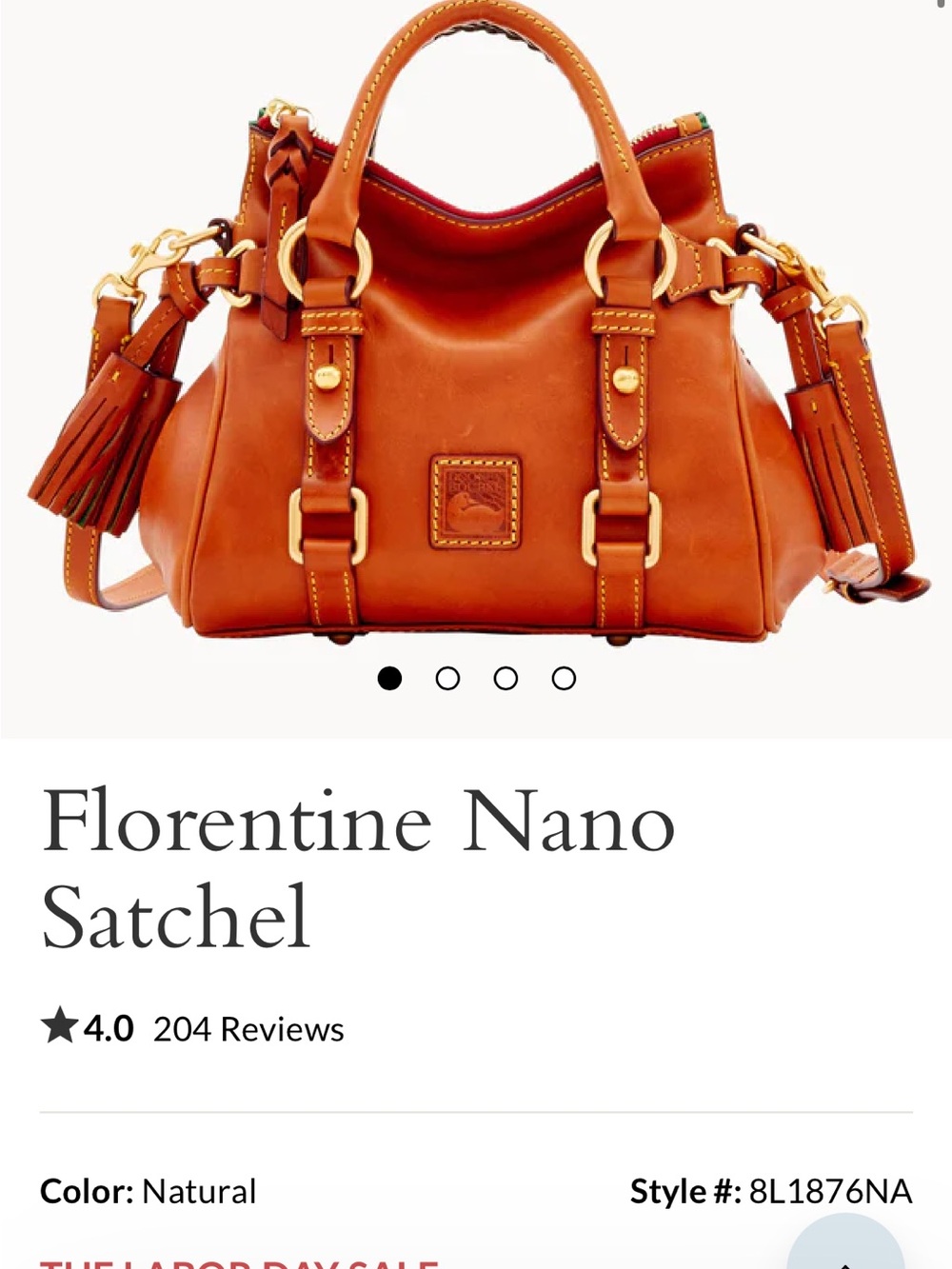Dooney & Bourke Florentine Nano Satchel - Natural Brown